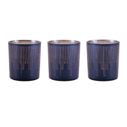 Melrose Patterned Glass Votive Holder - Set of 3