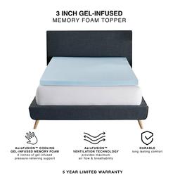 Bodipedic™ 3in. Gel-Infused Memory Foam Mattress Topper