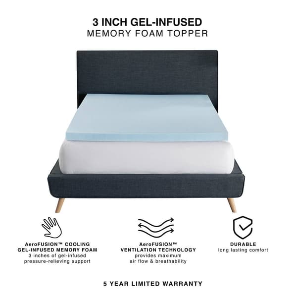 Bodipedic&#8482; 3in. Gel-Infused Memory Foam Mattress Topper