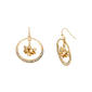 Gold-Tone Open Crystal Accent Circle Bow Center Drop Earrings - image 1