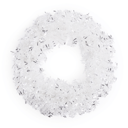 Melrose 22in. Silver Tinsel Christmas Wreath