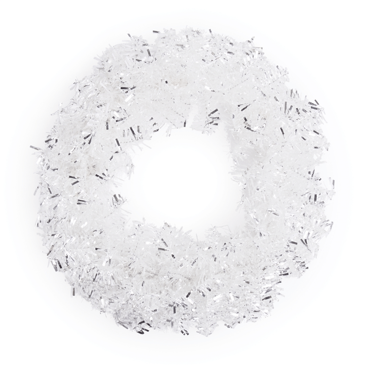 Melrose 22in. Silver Tinsel Christmas Wreath