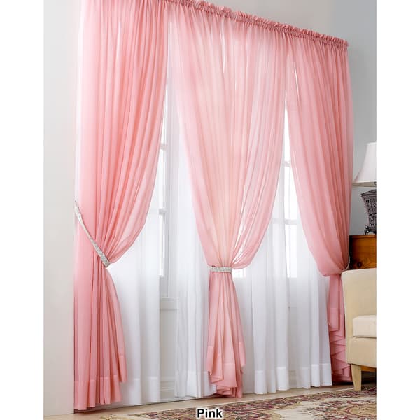 Roma II Voile Sheer Rod Pocket Curtain Panel