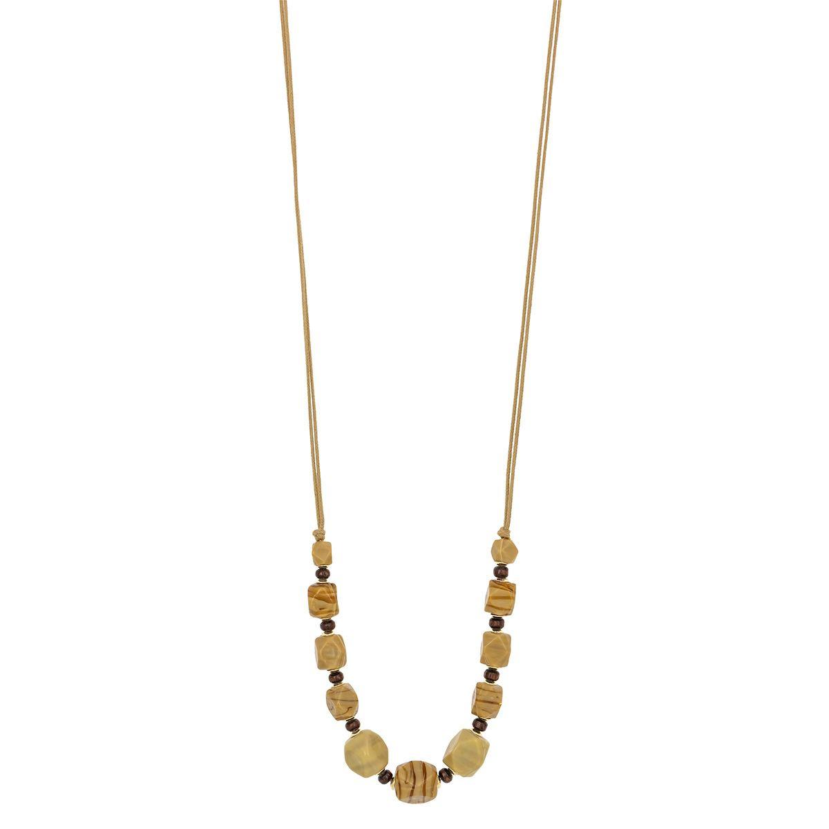 Ashley Cooper(tm) Gold-Tone Natural Multi-Bead Long Necklace