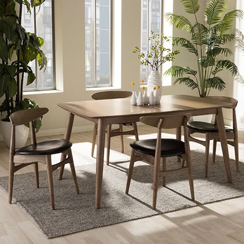 Baxton Studio Edna Mid-Century Modern 5pc. Dining Set - image 