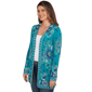 Petite Ruby Rd. Fall Flair Floral Embroidery Open Front Cardigan - image 3