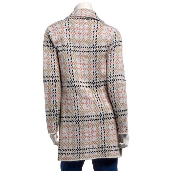 Womens By Design Long Sleeve Notched Houndstooth Cardigan
