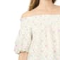 Womens Cece Off the Shoulder Bubble Sleeve Floral Diamond Blouse - image 3
