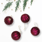 Northlight 4ct. Maroon Ribbed Glass Ball Christmas Ornaments - image 1