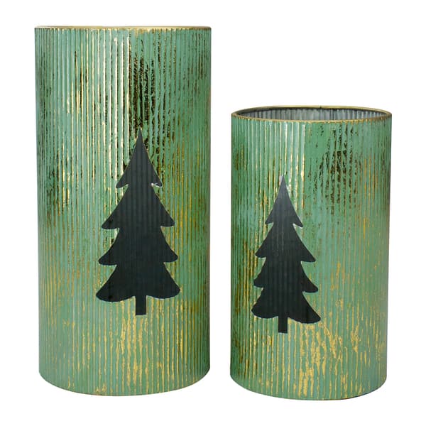 Northlight Seasonal Christmas Tree Tabletop Lanterns - Set of 2 - image 