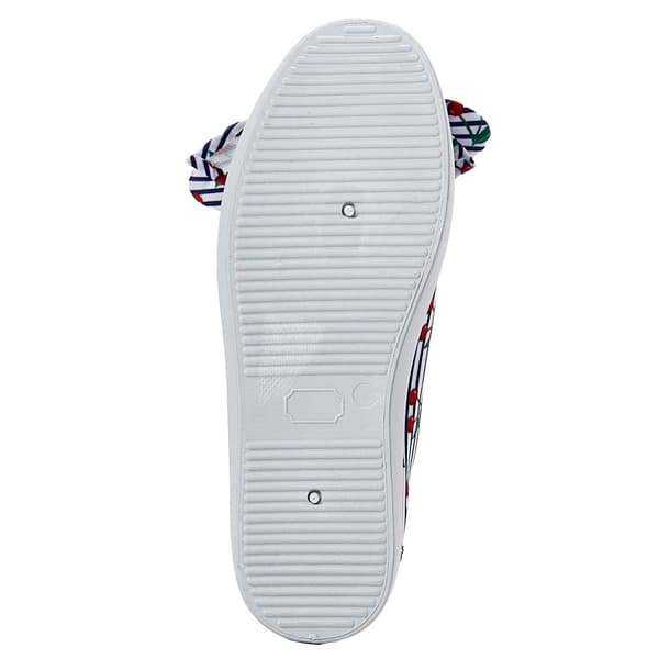 Womens Take A Walk Bow Cherry Skimmer Twin Gore Slip-Ons