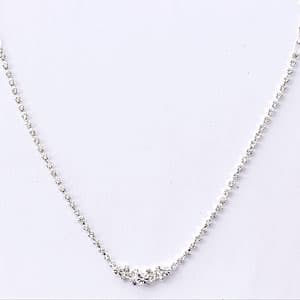 Rosa Rhinestones Silver X&O Rhinestone Statement Necklace - image 