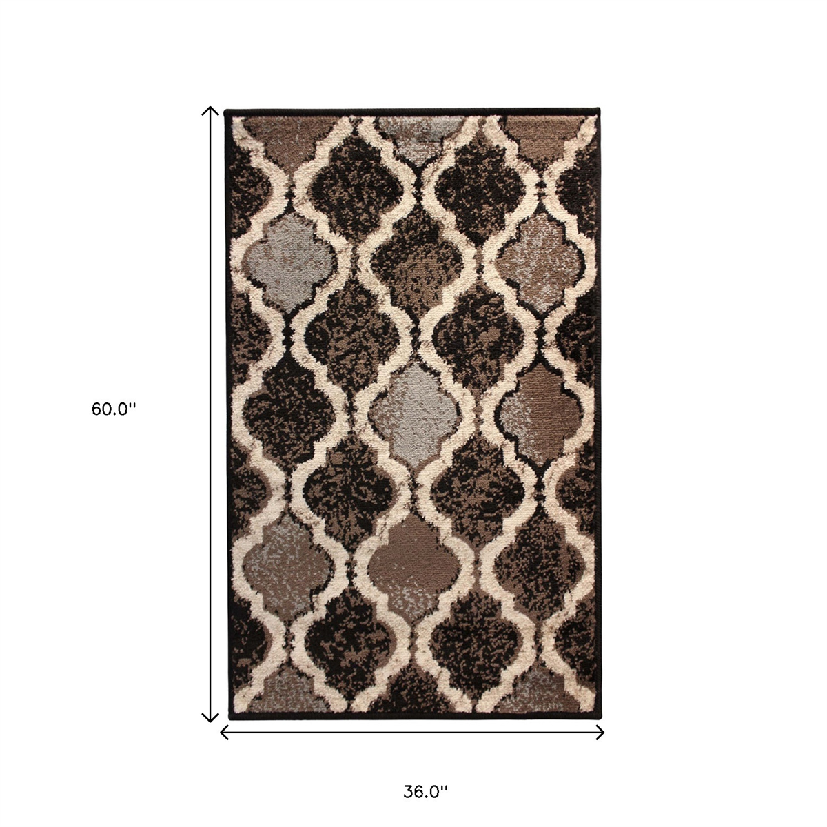 HomeRoots Transitional Quatrefoil Distressed Rectangular Area Rug