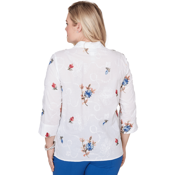 Womens Alfred Dunner The Royal Treatment Floral Button Blouse