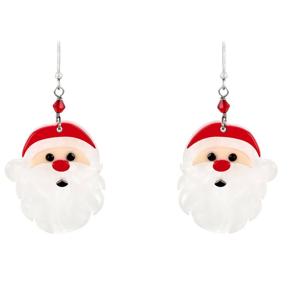 Santa Head Resin Earrings