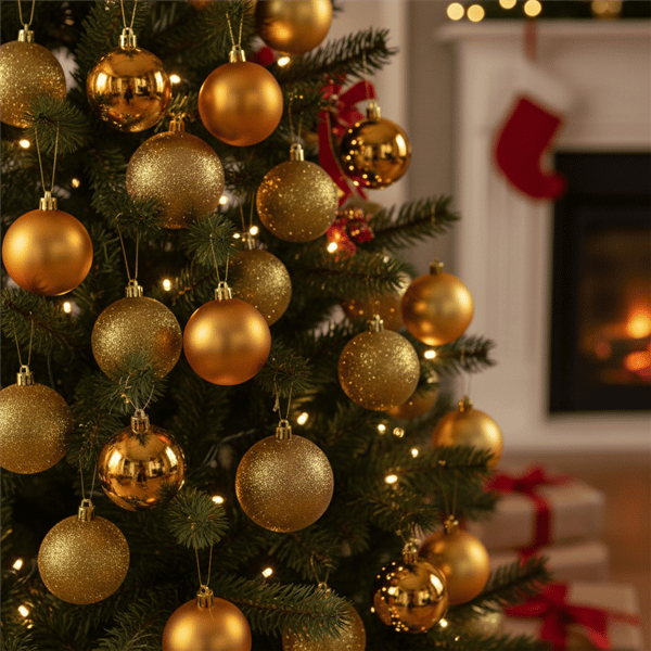 Northlight 60ct. Antique Gold 4-Finish Christmas Ball Ornaments