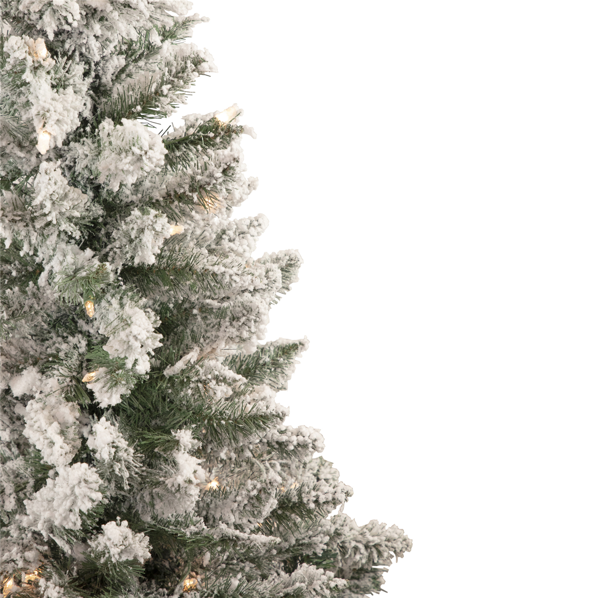 Northlight 4ft. Pre-Lit Flocked Pine Slim Christmas Tree