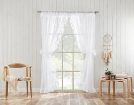 Roma Ruffled Priscilla Curtains - White