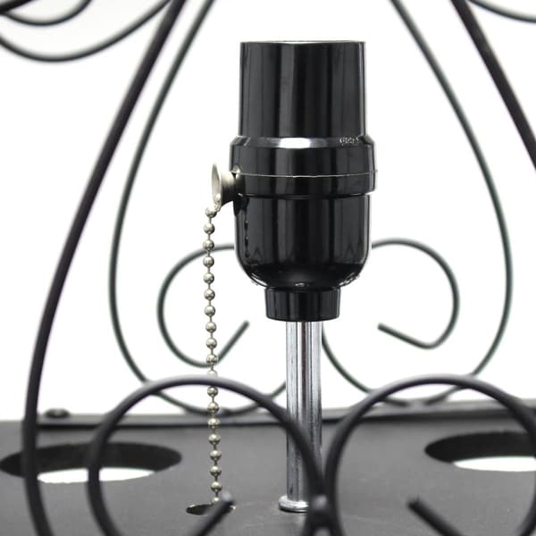 Simple Designs Floor Lamp Etagere Organizer w/Linen Shade
