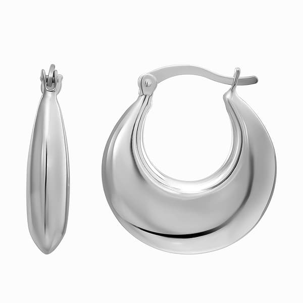 22mm Puff Round Clicktop Hoop Earrings - image 