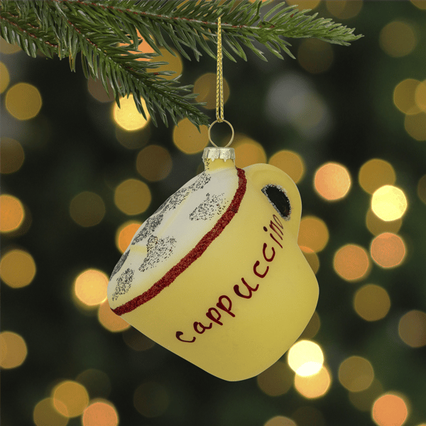 Northlight 4in. Glittered Cappucino Glass Christmas Ornament