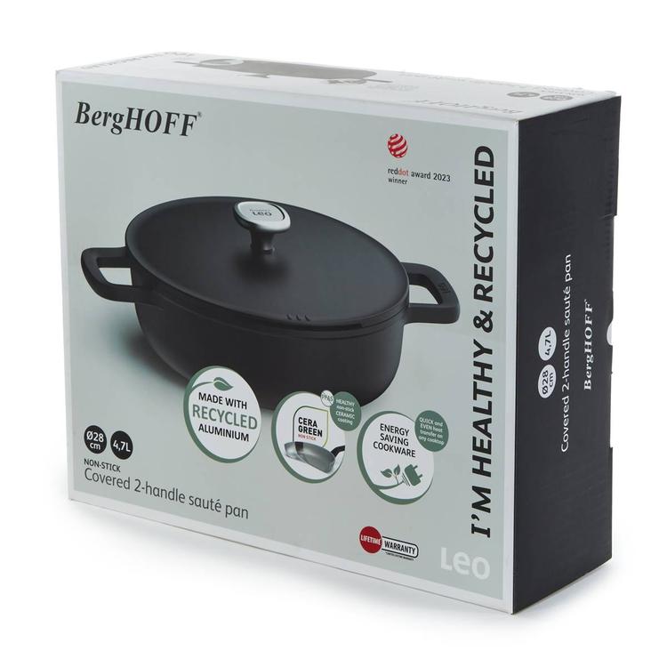 BergHOFF Phantom Nonstick 11in. Ceramic Covered Saute Pan