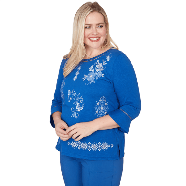 Plus Size Alfred Dunner The Royal Treatment Embroidered Blouse