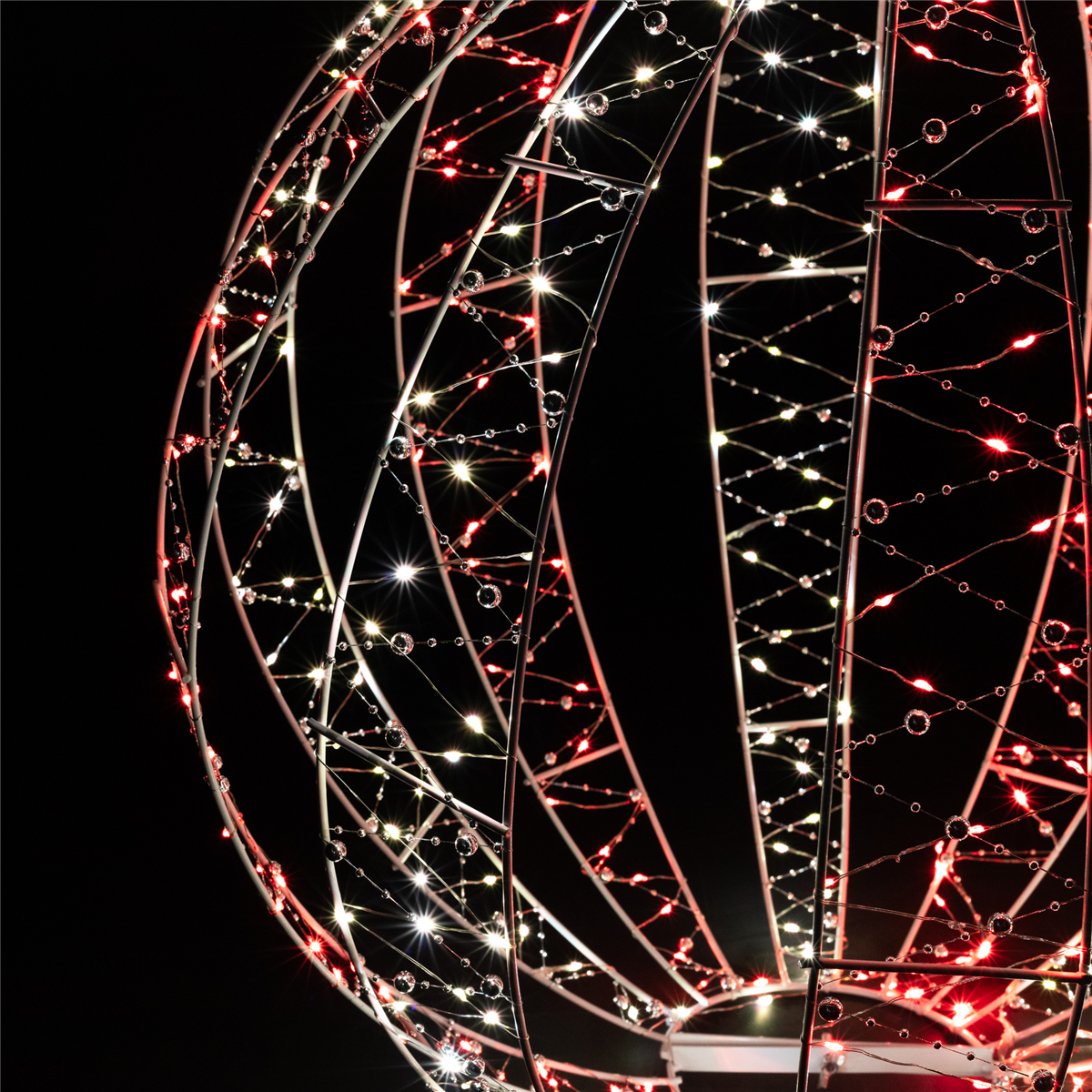 Northlight LED Red & White 3D Ball Ornament Christmas Yard Décor