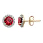 Gemstone Classics(tm) Garnet & White Sapphire Halo Earrings - image 1