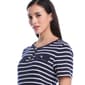 Womens Rafaella® Short Sleeve Button Detail Stripe Blouse - image 3