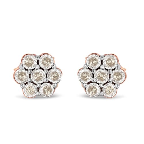 Diamond Classics(tm) 10kt. Diamond Floral Stud Earrings - image 