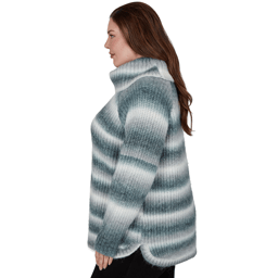 Plus Size Hearts of Palm Silver Linings Ombre Stripe Sweater
