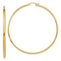 Gold Classics(tm) 65mm. 14kt. Gold Polished Hoop Earrings