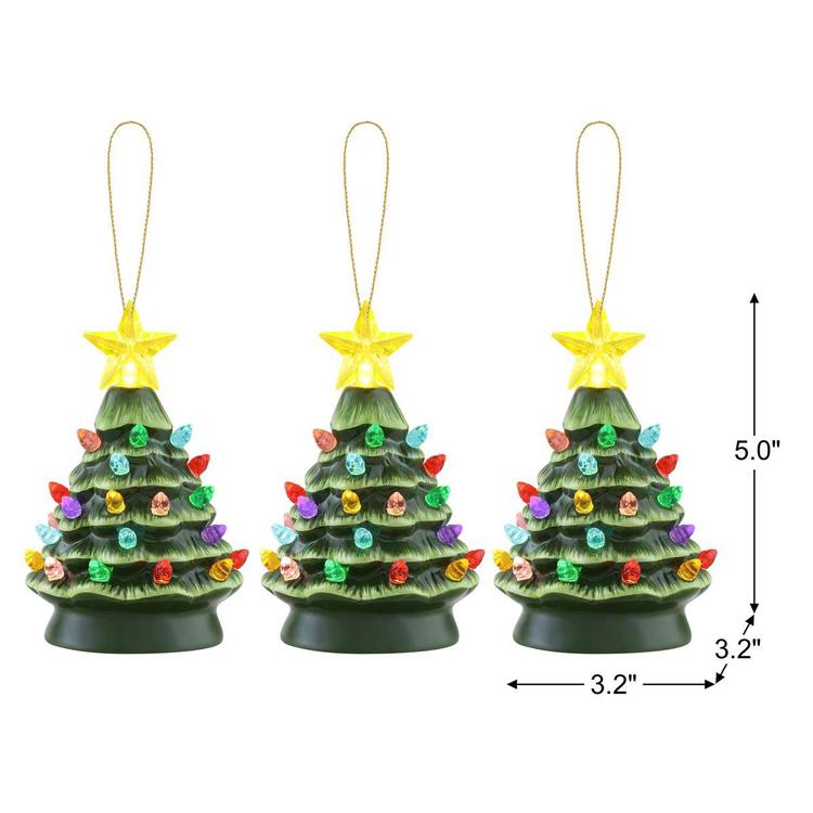 Mr. Christmas 3pc. Nostalgic Ceramic Tree Ornaments