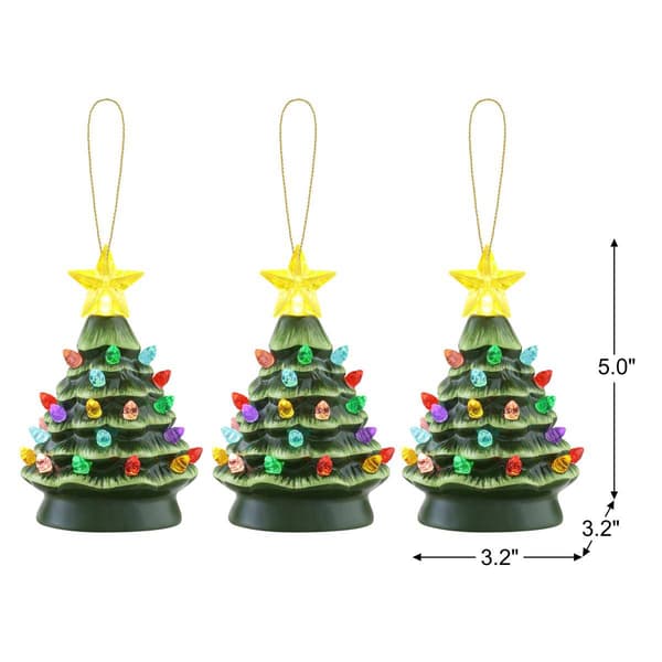 Mr. Christmas 3pc. Nostalgic Ceramic Tree Ornaments