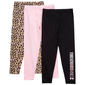 Girls (4-6x) Star Ride® 3pk. Vibes/Solid/Leopard Bow Leggings - image 2