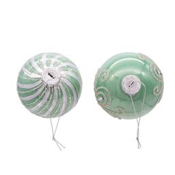 Kurt Adler 6pc. Silver & Pale Aqua Embellished Ball Ornaments Set