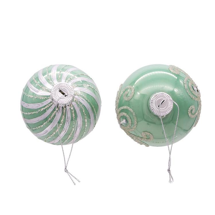 Kurt Adler 6pc. Silver & Pale Aqua Embellished Ball Ornaments Set