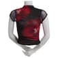 Juniors Madden Girl Print Mesh Cap Sleeve Funnel Neck Ruched Top - image 1