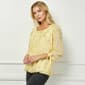 Womens Sara Michelle 3/4 Tie Sleeve Bubble Hem Floral Foil Blouse - image 3