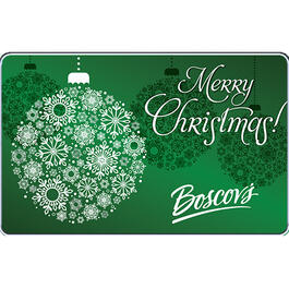 Boscov&#39;s Merry Christmas Green Ornament Gift Card