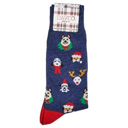 Mens Davco Holiday Dogs Crew Socks