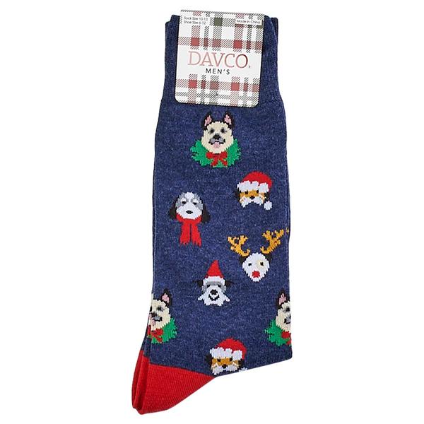 Mens Davco Holiday Dogs Crew Socks