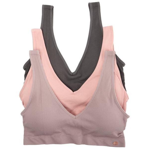 Womens Danskin 3pk. Pullover Deep V Bralette DS8233-3PKBA - image 