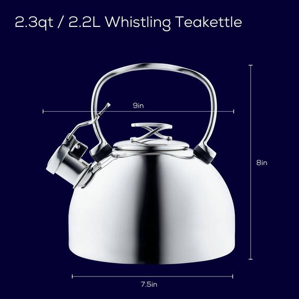Circulon&#174; 2.3qt. Stainless Steel Whistling Teakettle