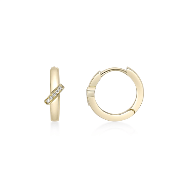 Brilliant Grown 18kt. Gold-Plated Lab-Grown Diamond Hoop Earrings