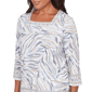 Petite Alfred Dunner Comfort & Joy Square Neck Abstract Blouse - image 5