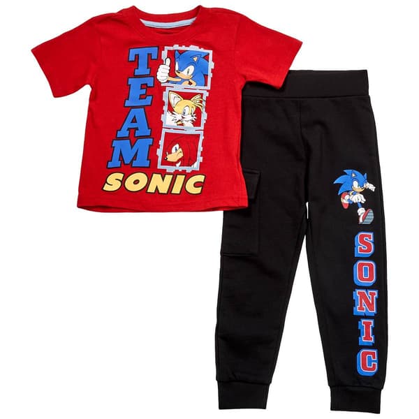 Boys (4-7) Team Sonic(tm) The Hedgehog Short Sleeve Tee & Jogger Set - image 