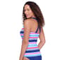 Womens American Beach Sailor Stripe Ring Back Tankini Swim Top - image 3
