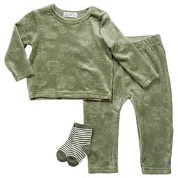 Baby Boy (12-24M) Rene Rofe(R) 3pc. Top & Pants Set w/ Socks-Green